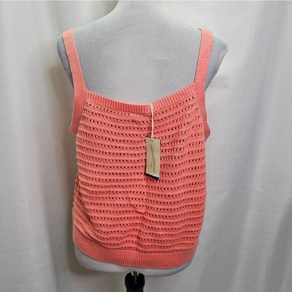 Universal Thread Coral Pink Open Knit Cotton Tank Size XXL - Picture 5 of 9